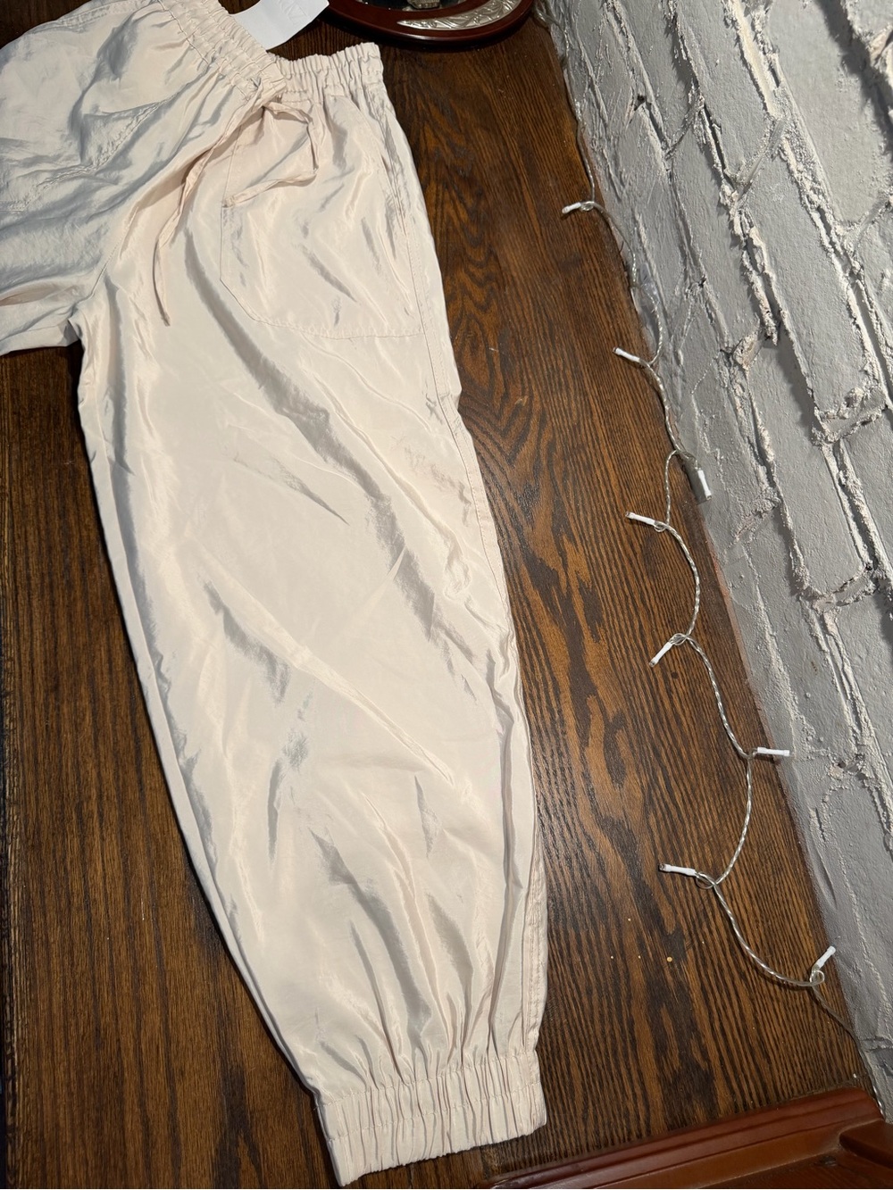 Zara Beige Satin-Look Pants - Picture 10 of 14